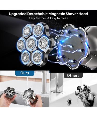 BestMal 6-in-1 Bald Head Shaver for Men - Upgraded 7D Electric Rotary Shaver with LED Display IPX7 Waterproof Wet/Dry Grooming Kit - Buy Online on SooperMarket.com