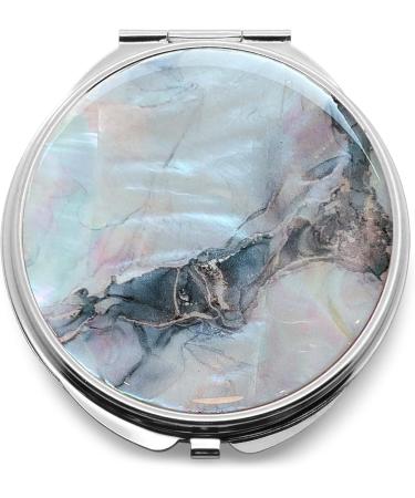 Stunning Mother of Pearl Compact Makeup Travel Mirror - Marble Gold Design | MADDesign - Buy Online on SooperMarket.com