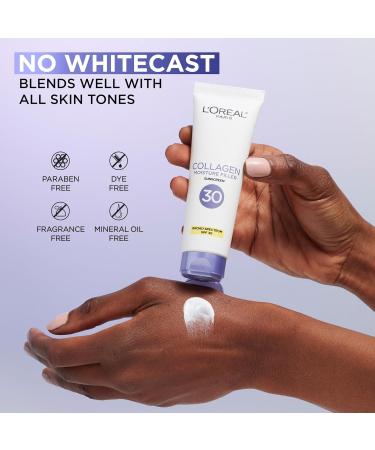 L'Oreal Paris Collagen Moisture Filler Face Cream with SPF 30 | Anti-Aging Moisturizer & Daily Sunscreen | Includes Free Face Serum Sample - Buy Online on SooperMarket.com