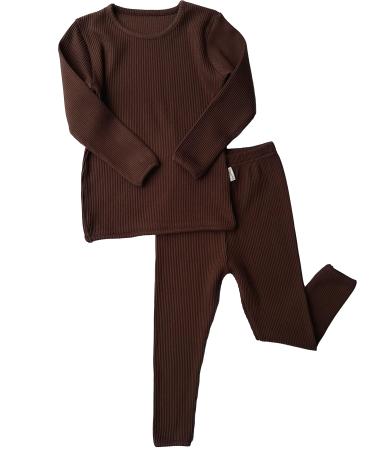 DreamBuy 20 Colours Ribbed Pyjama/Tracksuit/Loungewear Unisex Boys And Girls Pyjamas Baby Clothes Pyjamas For Women And Mens Pyjamas 1-2 Years Chocolate