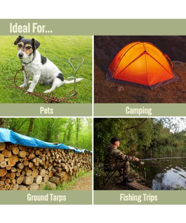 Milestone Camping 31690 Outdoor Corkscrew Tie Out Stake / Keyring Attachment / Tether Pets and Tents / Ideal for Camping Hiking Fishing and More - Buy Online on SooperMarket.com