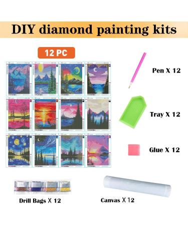 5D Diamond Painting Kits for Adults - Tiny Fun 12 Pack DIY Art Kit with Round Full Drill Diamonds for Home Decoration - 12x16 Inch - Buy Online on SooperMarket.com