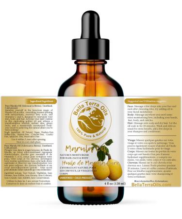 Bella Terra Oils Marula Oil. 120ml. 100% Pure. Cold-pressed. Unrefined. Luxury Oil. Rich in Antioxidants. Absorbs Quickly. Natural Moisturizer for Skin Hair. 120 ml (Pack of 1) - Buy Online on SooperMarket.com