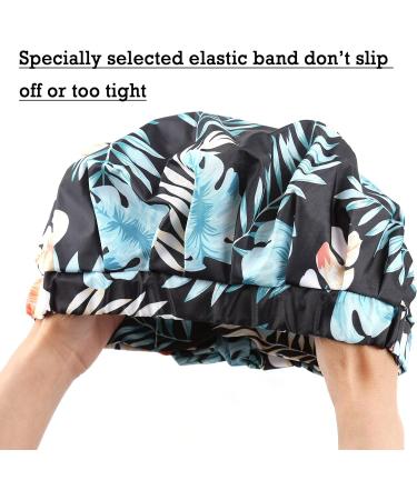 GreatRemy Waterproof Black Print Shower Cap for Women and Girls - Bigger Size for Thick Hair - Buy Online on SooperMarket.com