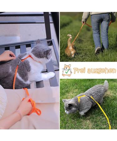 Adjustable Nylon Cat Leash & Harness Set | Soft Orange Cat Dishes for Kittens Puppies & Rabbits - Buy Online on SooperMarket.com