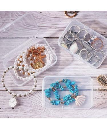 Qeirudu 24 Pcs Mixed Sizes Rectangle Mini Plastic Containers - 4 Mixed Small Craft Storage Boxes with Hinged Lids Clear Bead Organizer for Jewelry Findings  Office Supplies and Game Pieces 24 pcs ( 4 Mixed Size ) - Buy Online on SooperMarket.com