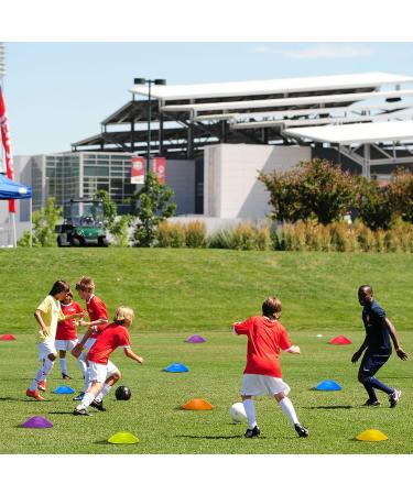 Faxco 60 Pcs Soccer Cones Set with Holder & Net Bag Field Marker for Football Training & Outdoor Games (6 Colors) - Buy Online on SooperMarket.com