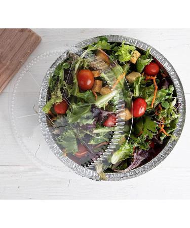 Mr Miracle 9 Inch Round Disposable Aluminum Foil Pans with Clear Plastic Lids - Pack of 40 Sets - Buy Online on SooperMarket.com
