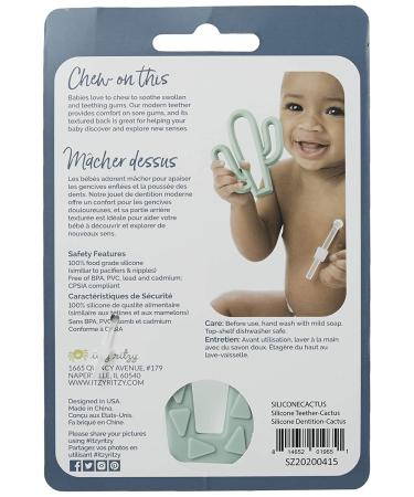 Itzy Ritzy Silicone Baby Teether  BPA-Free Infant Teether with Easy-to-Hold Design and Textured Back Side to Massage and Soothe Sore  Swollen Gums  Cactus - Buy Online on SooperMarket.com