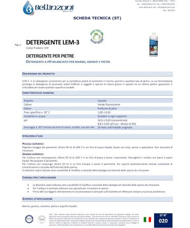 Bellinzoni Lem3 - Neutral Cleaner - 1 Liter - Buy Online on SooperMarket.com