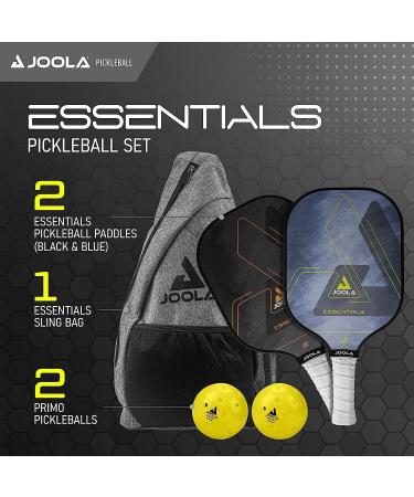 JOOLA Essentials Pickleball Paddles Set - 2 Rackets, 2 Balls, Sling Bag - Fiberglass Surface, Polypropylene Core - Buy Online on SooperMarket.com