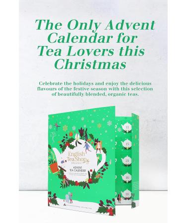 English Tea Shop Book Style Green Advent Calendar | 25 Pyramid Tea Bags | 50g - Buy Online on SooperMarket.com