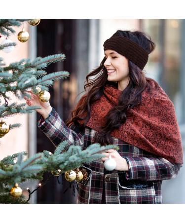 Whaline 5-Piece Knit Headbands & Ear Warmers Set for Women, Girls - Elastic Turban Wraps, Pearl Crochet Hair Band, Scrunchies - Autumn & Winter Colors - Buy Online on SooperMarket.com
