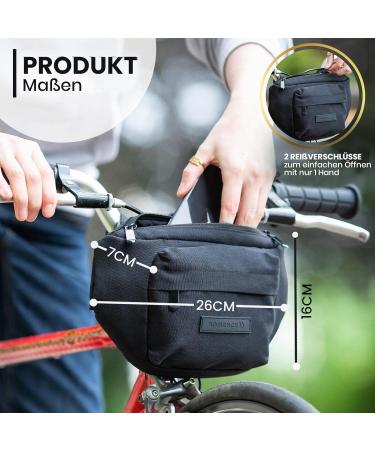 BOMENCE Small Bike Handlebar Pocket - 2-in-1 Sustainable Belt & Hip Pocket Made from Recycled PET (Black) - Buy Online on SooperMarket.com