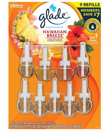 Glade PlugIns Scented Oil Refill - Hawaiian Breeze 9 ct Essential Oil Wall Plug-in 6.39 fl. oz | International Shipping Available - Buy Online on SooperMarket.com