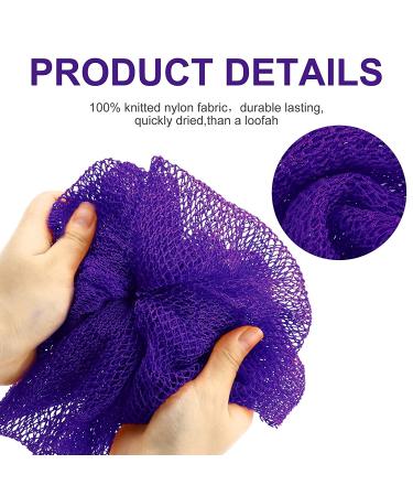 African Exfoliating Bath Sponge Set - Tight Weave Body Scrubber for Smooth Skin - 2 Pack (Purple) - Buy Online on SooperMarket.com