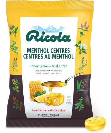 Ricola Lemon Mint No Sugar Added Throat Drops & Menthol Centres Cough Drops Lemon Mint + Cough Drops - Buy Online on SooperMarket.com
