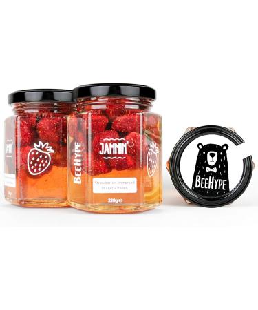 BeeHype Jammin Strawberries in Pure Acacia Honey with Vitamins Minerals and Antioxidants 6 x 220g Jammin Pack of 6 - Buy Online on SooperMarket.com