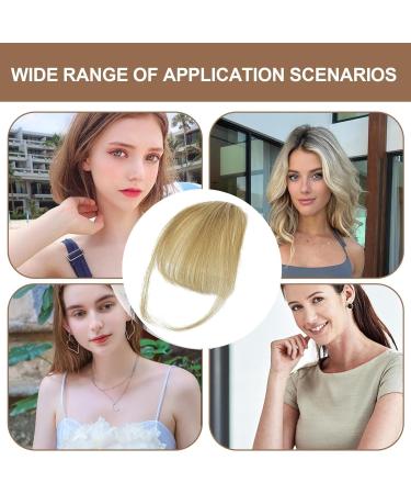 Dranng Bang Extensions Clip Human Hair French Bangs Clip on Fake Bangs Fringe Natural Color Fringe Hairpieces Stylish Neat Bangs Hair Extension for Girls Women gray gold - Buy Online on SooperMarket.com