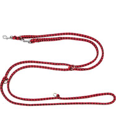 Lightweight & Robust 4-Way Adjustable Dog Leash for Small Dogs | 3.50m Chicago (Black-Red) | Ideal for International Shipping - Buy Online on SooperMarket.com