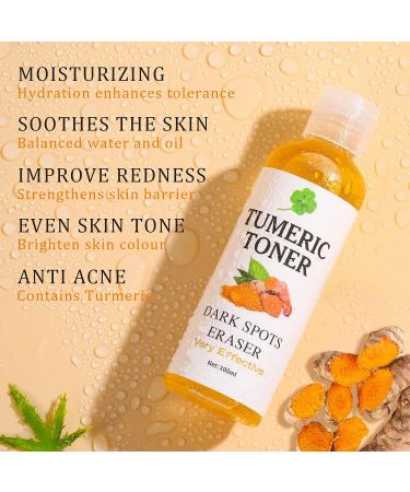 Turmeric Dark Spot Corrector Toner 4oz - Facial Toner for Acne Prone Skin - Hydrating Dark Spot Remover for Women - Hyperpigmentation Treatment for Dry Oily Skin - Buy Online on SooperMarket.com
