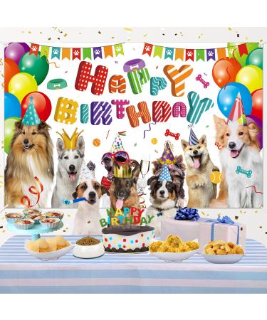 Dog Happy Birthday Backdrop Dog Birthday Party Decorations Puppy Photography Background for Pets Puppy Kids Dog Theme Birthday Party Supplies - Buy Online on SooperMarket.com