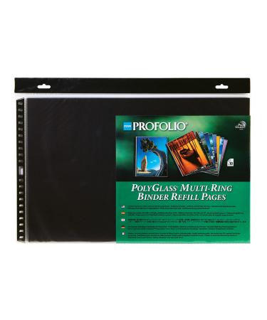 ProFolio by Itoya, Landscape, 17 x 11 Inches, Art ProFolio PolyGlass 10-Pack Multi-Ring Binder Refill Pages