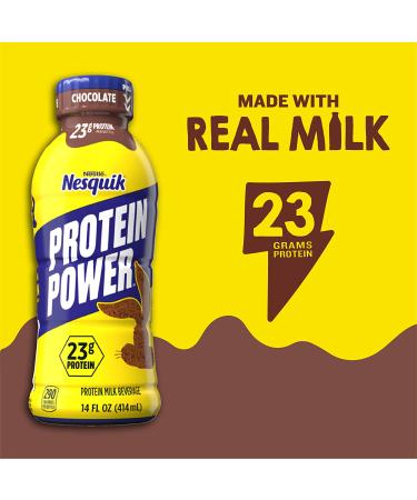 Nestle Nesquik Protein Plus Chocolate Milk - 14 Fl Oz (Pack of 12) - Buy Online on SooperMarket.com