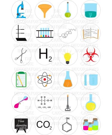 cakes 24 edible PRE CUT Chemistry Science Scientist kids childrens party decorations Wafer Paper Cupcake Fairy Cake Toppers Multicoloured - Buy Online on SooperMarket.com