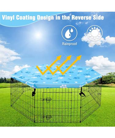 KOOLTAIL 24 Dog Playpen Cover - Indoor/Outdoor Sun/Rain Proof Kennel Shade | Blue | 8 Panels - Buy Online on SooperMarket.com