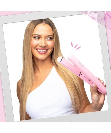 FoxyBae Sea Salt Spray & Flat Iron Bundle - Biotin-Infused Texturizing Spray & 1" Sleek & Slay Ceramic Hair Straightener for Voluminous Frizz-Free Shiny Hair Party Pink  - Buy Online on SooperMarket.com