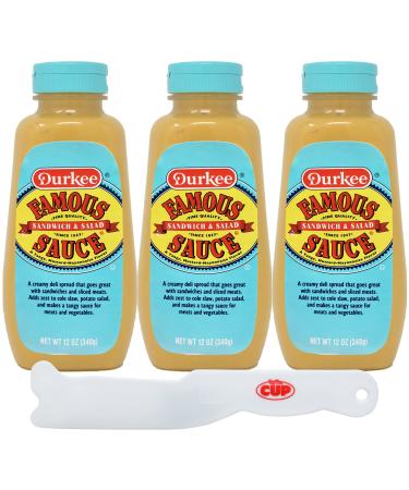 Durkee Famous Sandwich & Salad Sauce - 12 oz Pack of 3 - With Exclusive By The Cup Spreader