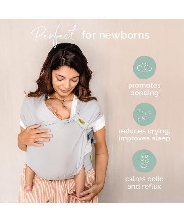 Boba Bliss Hybrid Baby Carrier: 2-in-1 Newborn to Toddler Baby Wrap & Carrier in Grey - Hip-Healthy, No-Tie Design - Soft & Stretchy Sling for Babies 7-35 lbs - Buy Online on SooperMarket.com