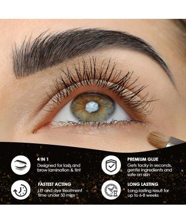 Reddhoon 4 in 1 Eyebrow and Eyelash Perm with Black Dye Kit - Long-lasting Results for 6-8 Weeks | Safe & Easy Brow Lamination, Tinting, and Lash Lift at Home Salon - Buy Online on SooperMarket.com