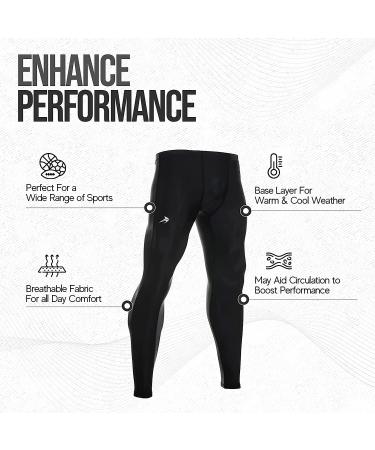 CompressionZ Men's Compression Pants - Black Large | Base Layer Running Tights for Sports - Buy Online on SooperMarket.com