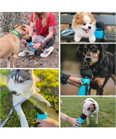 Pecute Dog Water Bottle (17oz/22oz) 2-in-1 Portable with Foldable Bowl | Leak-Proof Dispenser for Outdoor Walking, Hiking | Food-Grade Silicon, Blue - Buy Online on SooperMarket.com