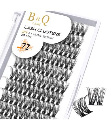 Cluster lashes 72 Clusters B&Q Lash Clusters D Curl Individual Cluster Lashes Natural Eyelash Clusters DIY Lash Extensions Soft Fluffy Cluster Eyelash Extensions (UK-FD-B46-D-10) D-10 mm B 46