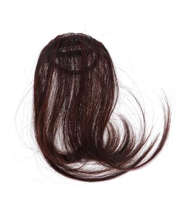 WOFASHPURET Piece Hair Toppers Extension Ponytail Wig Black Wigs Barrettes for Women Air Fringe Bangs Faux Hair Bun Wispy Bangs Wig Toupee for Women Hair Barrettes Scisors Clip Air Bangs Miss 18.00X6.50X0.50CM Brown