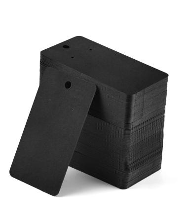 Coopay 200 Pieces Earring Display Card Earring Card Holder Blank Kraft Paper Tags for DIY Ear Studs and Earrings 3.5 x 2 Inches (Black)