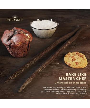 Strongus Large Tahitian Vanilla Beans - Grade B - Rich Creamy Flavor - 15-Pack for Baking, Brewing & Cooking - Buy Online on SooperMarket.com