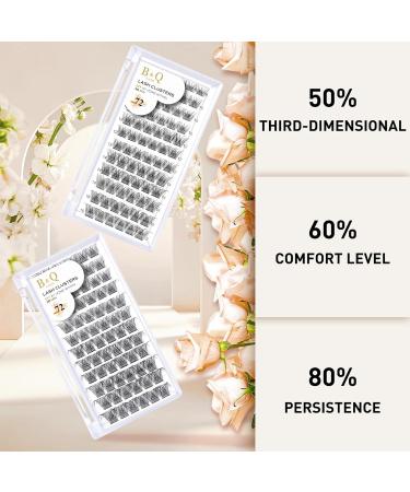 72 Cluster Lashes D Curl - Natural DIY Soft Fluffy Eyelash Extensions | XS D-16mm - Buy Online on SooperMarket.com