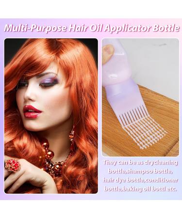 3Pcs Root Comb & Hair Dye Applicator Bottle Set | No Leakage Hair Tools - 6OZ with Graduated Scale | Multi-Coloured - Buy Online on SooperMarket.com