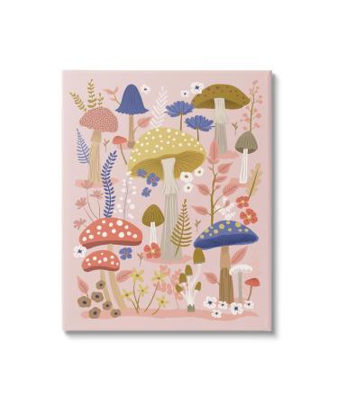 Stupell Industries Mushrooms & Botanical Pattern Canvas Wall Art by Lisa Perry Whitebutton 16 x 20