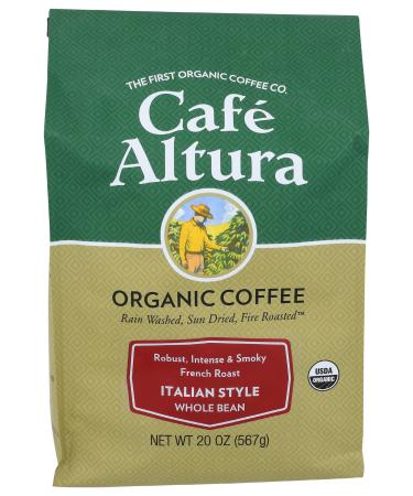 Cafe Altura Organic Coffee Italian Style French Roast Whole Bean 20 oz (567 g)