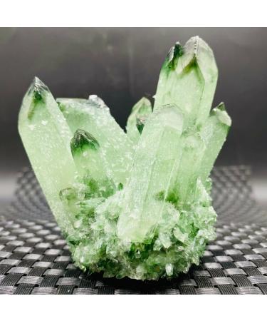 Natural Green Ghost Ghost Quartz Crystal Cluster Rock Suitable for Home HOMEZHOU (Color : 300-350g)