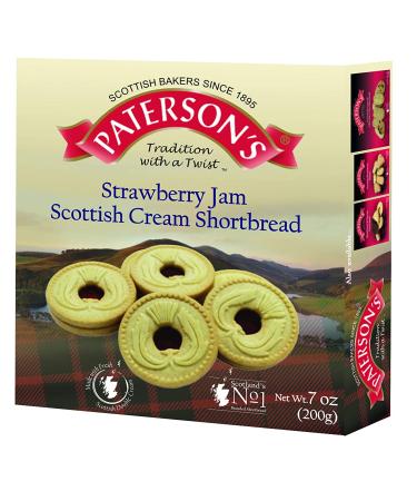 Paterson's Scottish Cream Strawberry Jam Shortbread 200g - Fresh Double Cream & Jam Filling - 7 oz Strawberry Cookies - Buy Online on SooperMarket.com