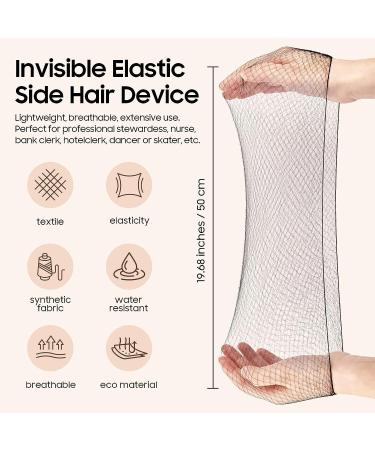 50 Pcs Invisible Hair Nets for Buns - 20 Inches Elastic Edge Mesh Bun Set with Bobby Pins - Hair Donuts for Ballet & Kitchen - Brown - Buy Online on SooperMarket.com