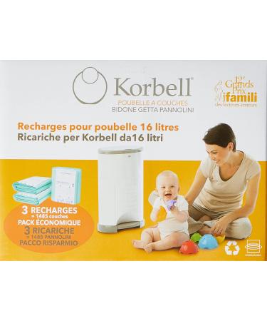 Korbell Nappy Bin Liner Refill 16L, 3-Pack