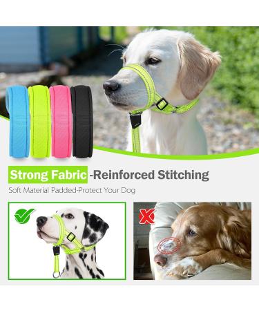 Buy Weesiber Soft Dog Handlebars - Adjustable Padded Halter with Reflective Stripes for Training & Walking | Large Green - No Pulling Comfortable Design - Buy Online on SooperMarket.com