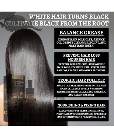 Trendyfave Anti-greying Hair Serum Ganoderma Nutrient Hair Darkening Serum Natural Hair Grey Reverse Essence Restore Hair Natural Color Grey Hair Coverage Serum Promotes Thicker Fuller Healthier Hair - Buy Online on SooperMarket.com